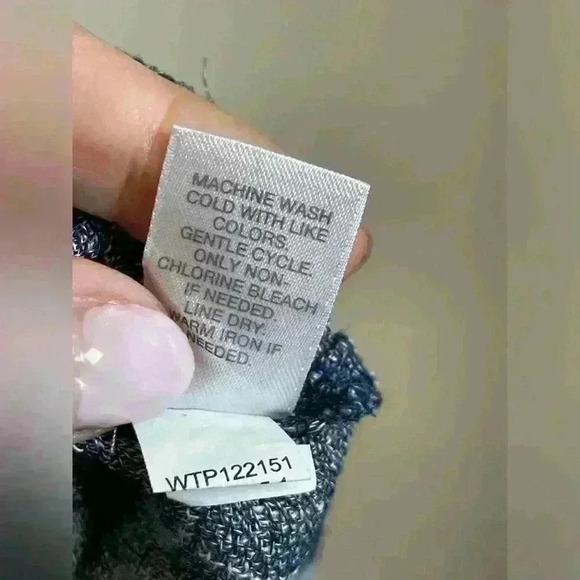 Pure Jill top 80% linen navy grey top L - Picture 6 of 8